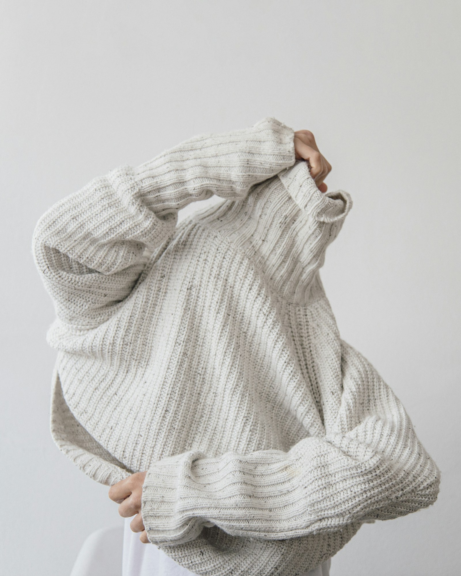 Ecru rib knit
