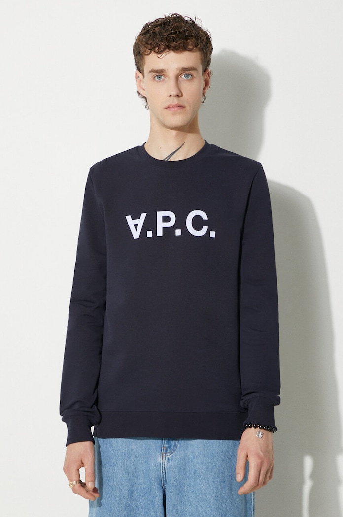 A.P.C. Bluza A.P.C. Sweat Vpc COECQ-H27378 BLACK sweatshirt cotton men's