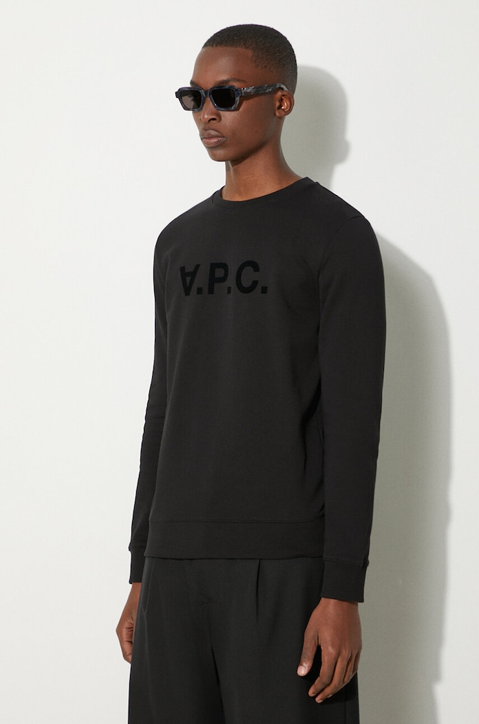 A.P.C. Bluza A.P.C. Sweat Vpc COECQ-H27378 BLACK sweatshirt cotton men's — photo 4
