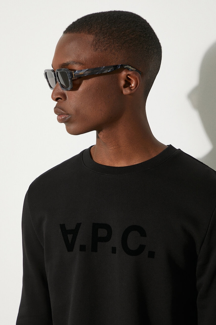 A.P.C. Bluza A.P.C. Sweat Vpc COECQ-H27378 BLACK sweatshirt cotton men's — photo 5