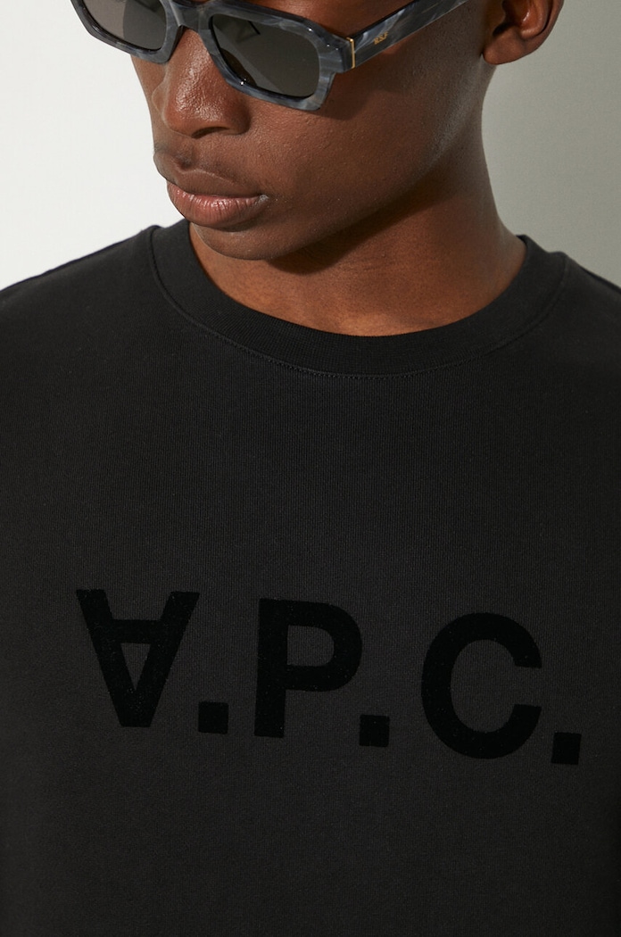 A.P.C. Bluza A.P.C. Sweat Vpc COECQ-H27378 BLACK sweatshirt cotton men's — photo 6