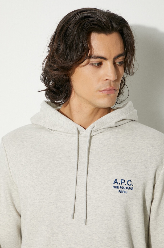 A.P.C. cotton sweatshirt Hoodie Marvin COEZD-H27733 BLACK — photo 4
