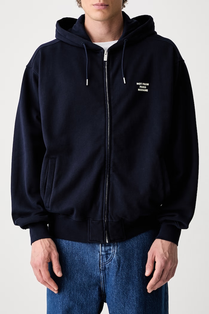Drôle de Monsieur Slogan zip-up sweatshirt cotton Men's — photo 5