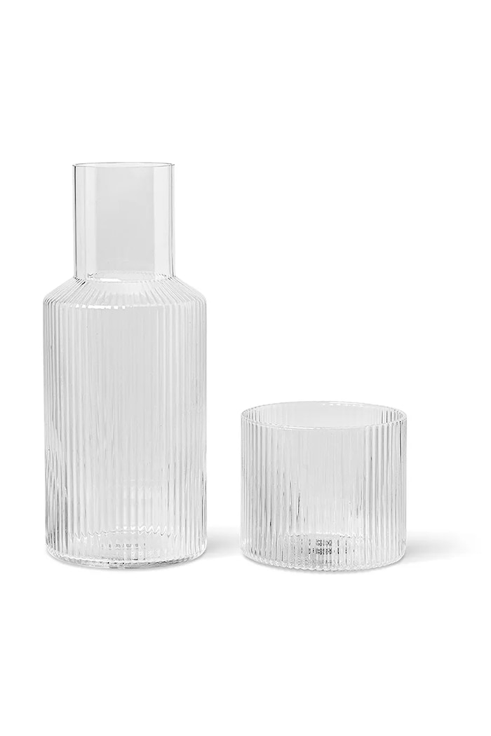 ferm LIVING carafe with a glass Ripple Small Carafe Set 500/200 ml