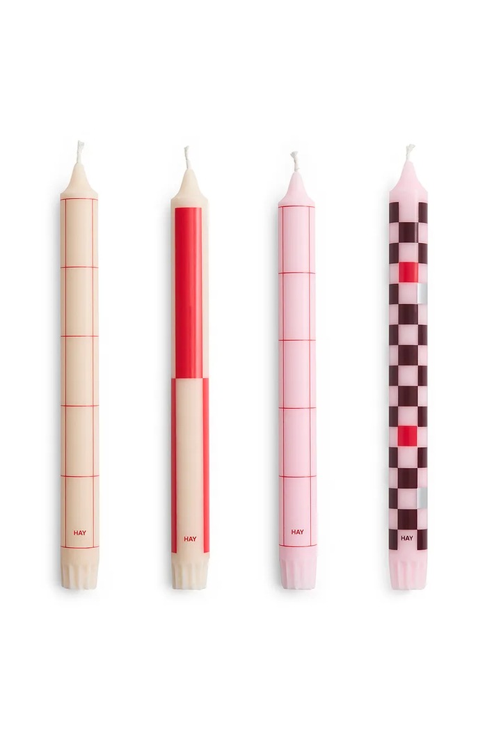 HAY set of candles Pattern Candle 2,2 x 24 cm 4-pack