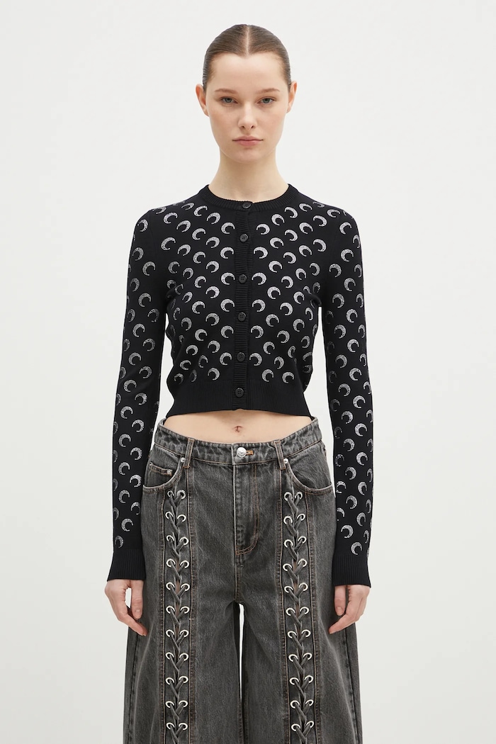 Marine Serre cardigan Moon Strass Knit Fitted Cardigan