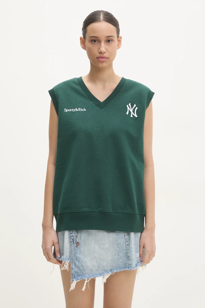 Sporty & Rich cotton gilet Yankees Serif V-Neck