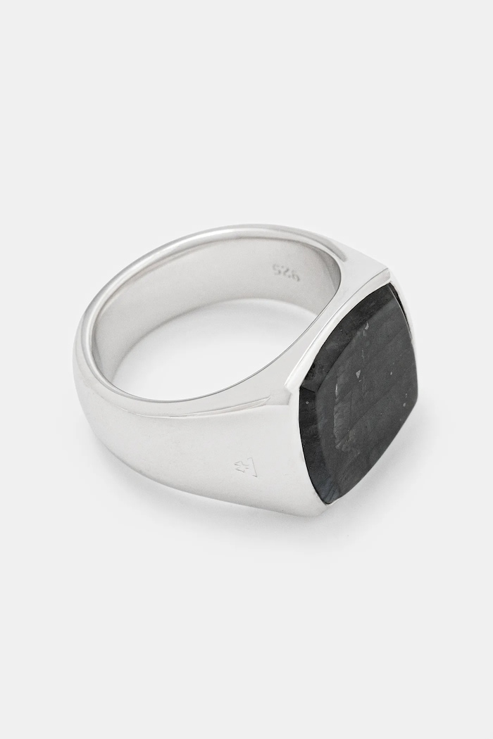 Tom Wood silver ring Cushion Black Larvikite — photo 2