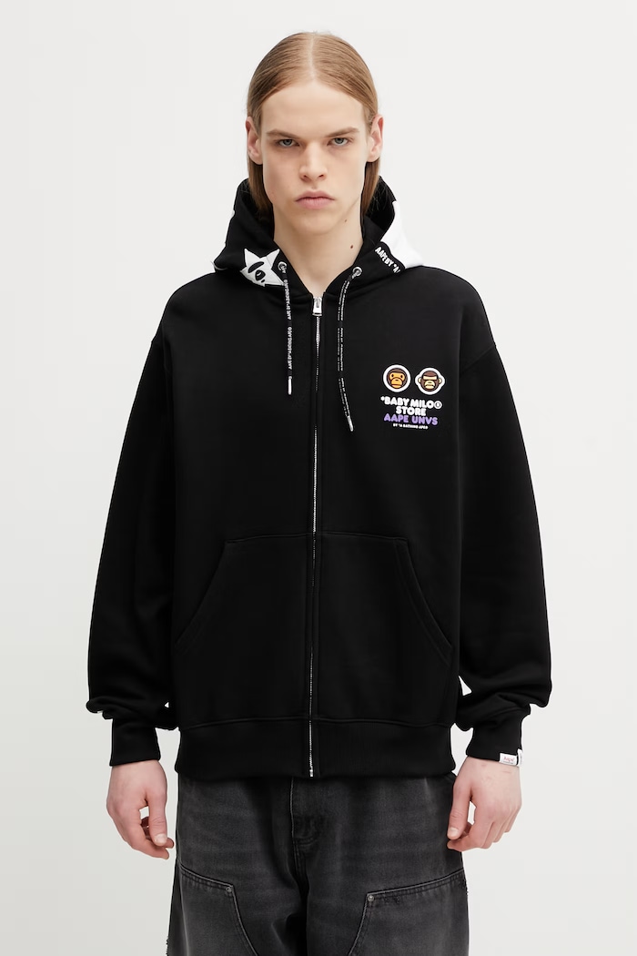 AAPE zip-up hoodie men's cotton