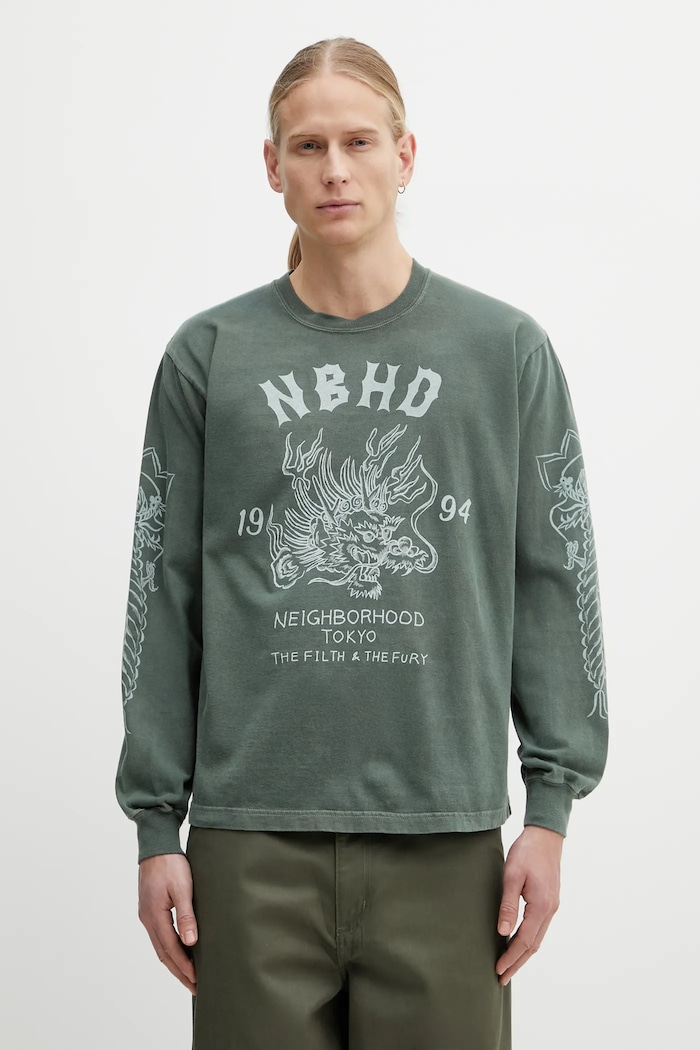 NEIGHBORHOOD cotton longsleeve top NH . TEE LS-14