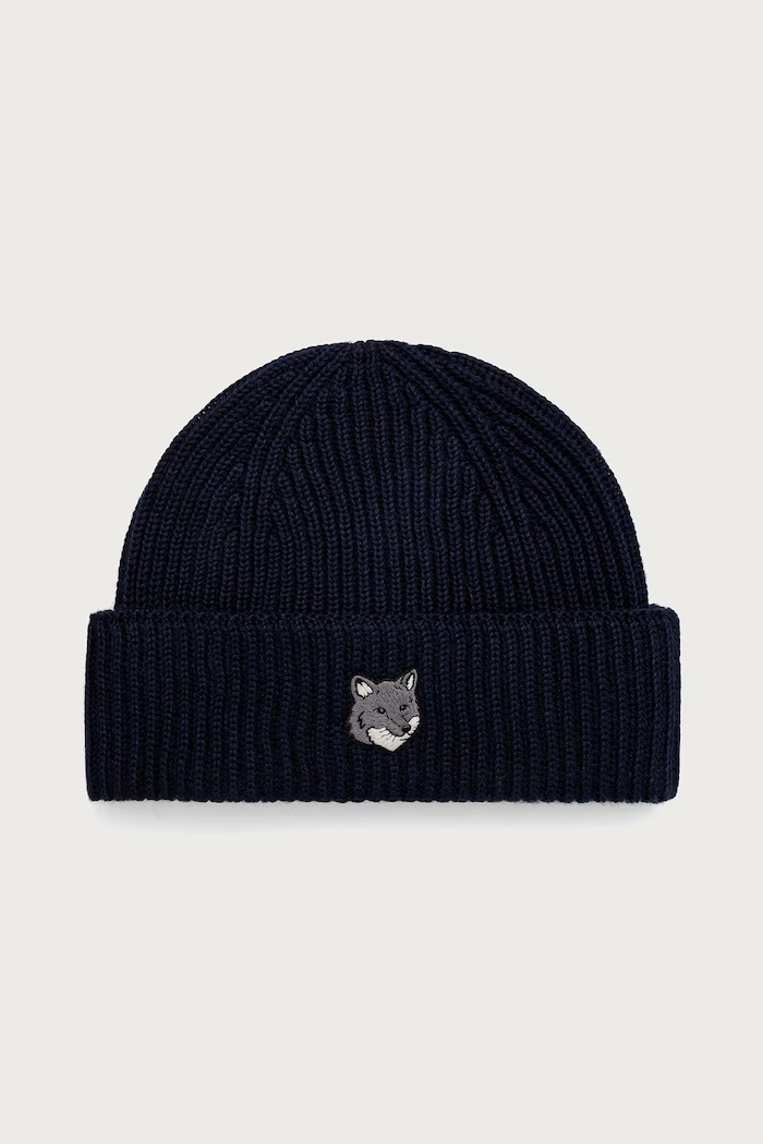 Maison Kitsuné Fox Head Large Beanie wool Men's