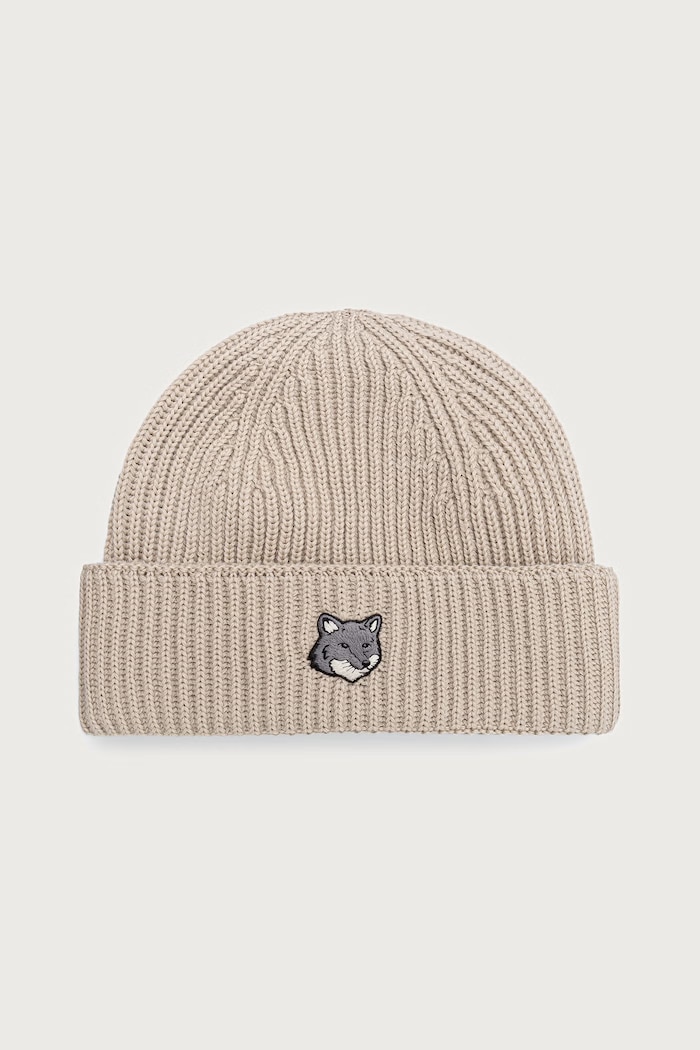 Maison Kitsuné Fox Head Large Beanie wool Men's