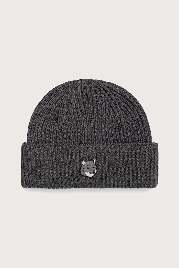 Maison Kitsuné Fox Head Large Beanie wool Men's