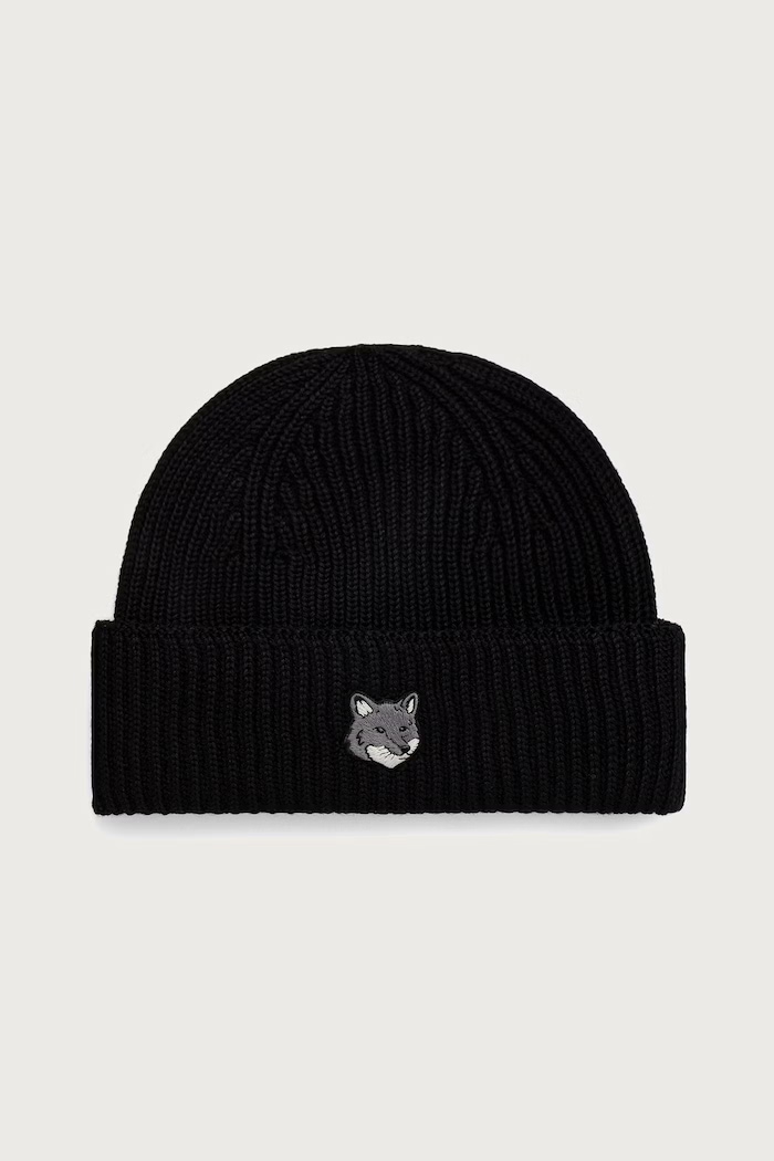 Maison Kitsuné Fox Head Large Beanie wool Men's