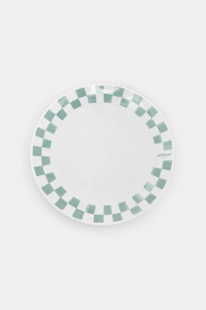 Café Kitsuné plate Checkerboard Porcelain Desert Plate