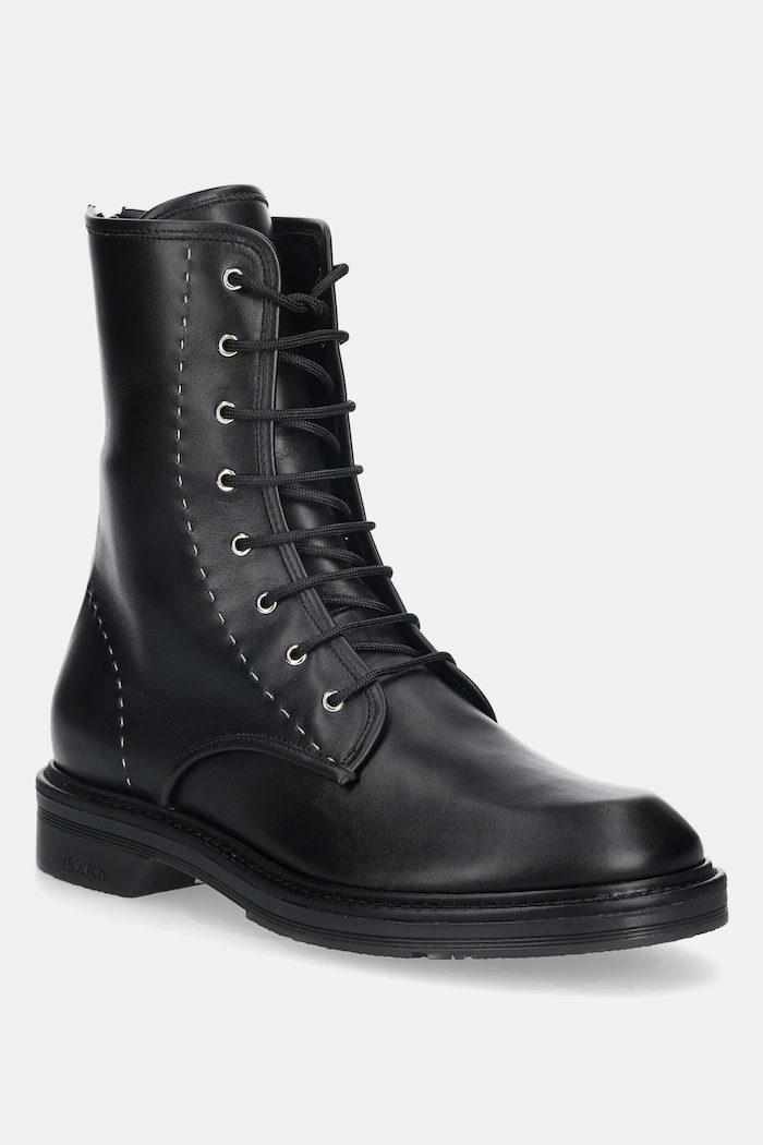 Max Mara leather biker boots URBANCOMBACT