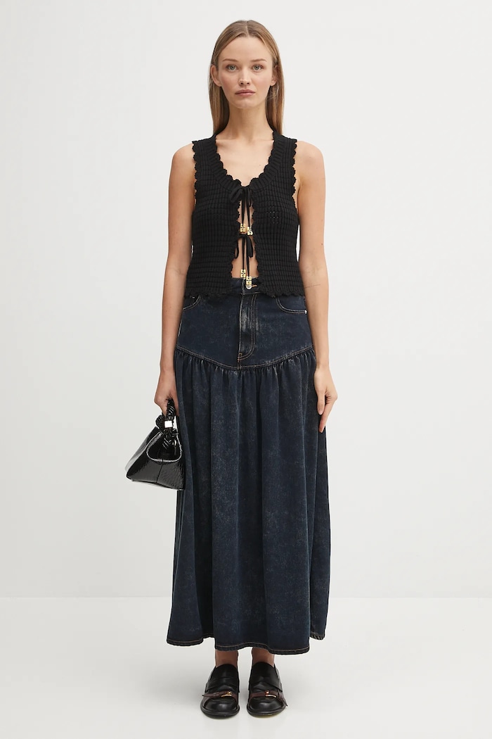 GANNI denim skirt Light Denim Long — photo 6