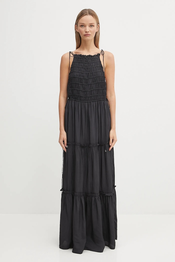 GANNI dress Viscose Habotai Maxi Smock Slip