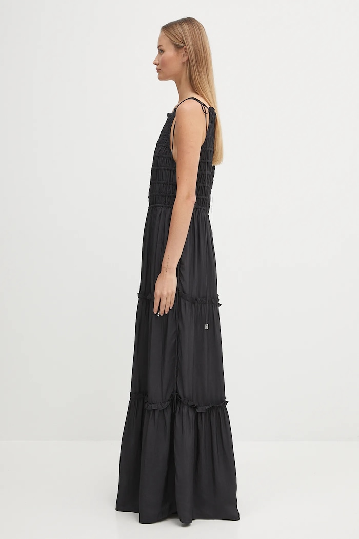 GANNI dress Viscose Habotai Maxi Smock Slip — photo 2