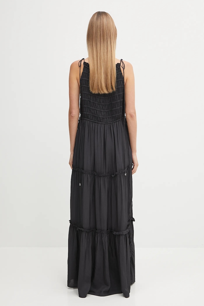 GANNI dress Viscose Habotai Maxi Smock Slip — photo 3