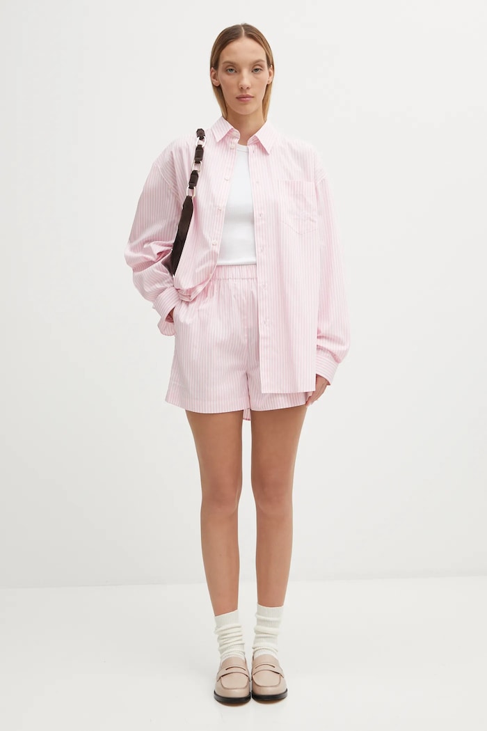 Sporty & Rich cotton shorts Eden Script Poplin — photo 5