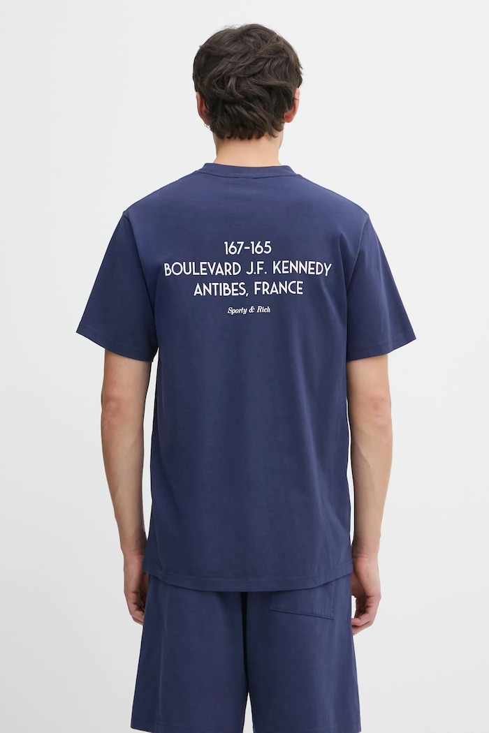 Sporty & Rich cotton t-shirt Kennedy Crest — photo 5