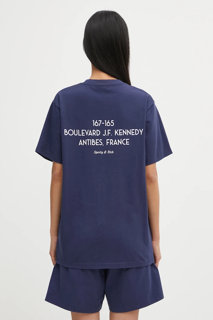 Sporty & Rich cotton t-shirt Kennedy Crest — photo 6