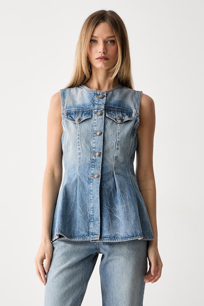 Rotate waistcoat denim Women's