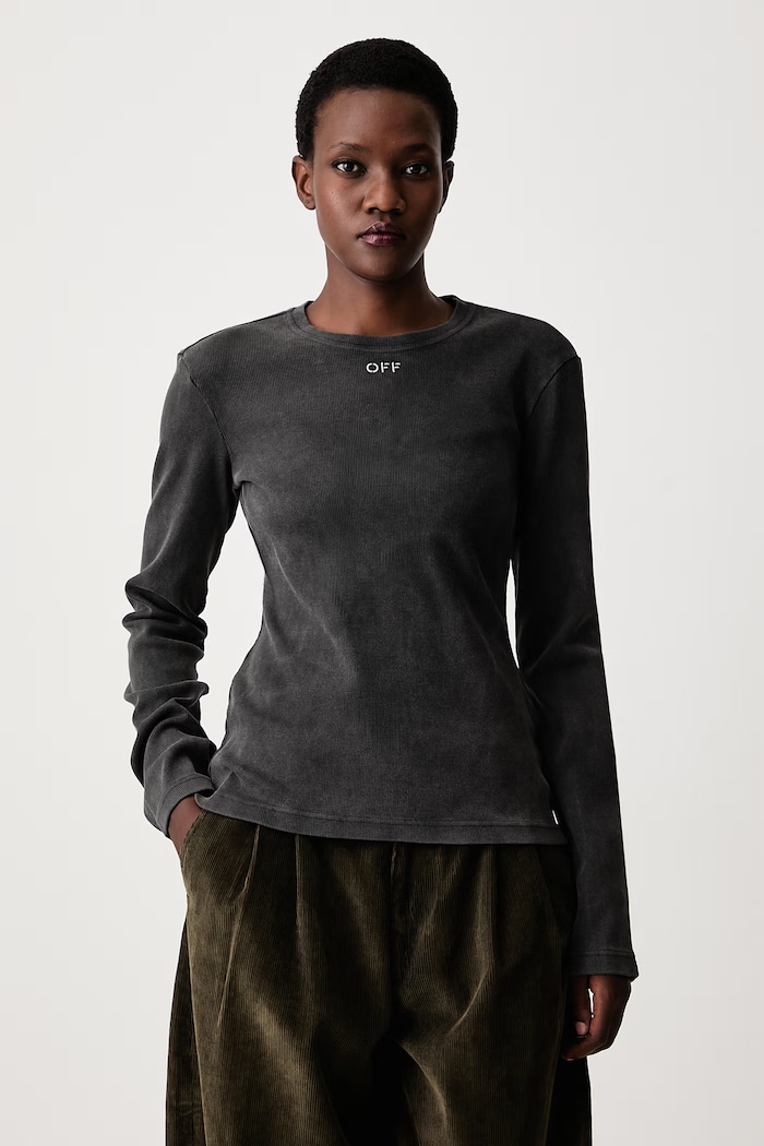 Off-White longsleeve Women's with cotton Off Stamp Rib