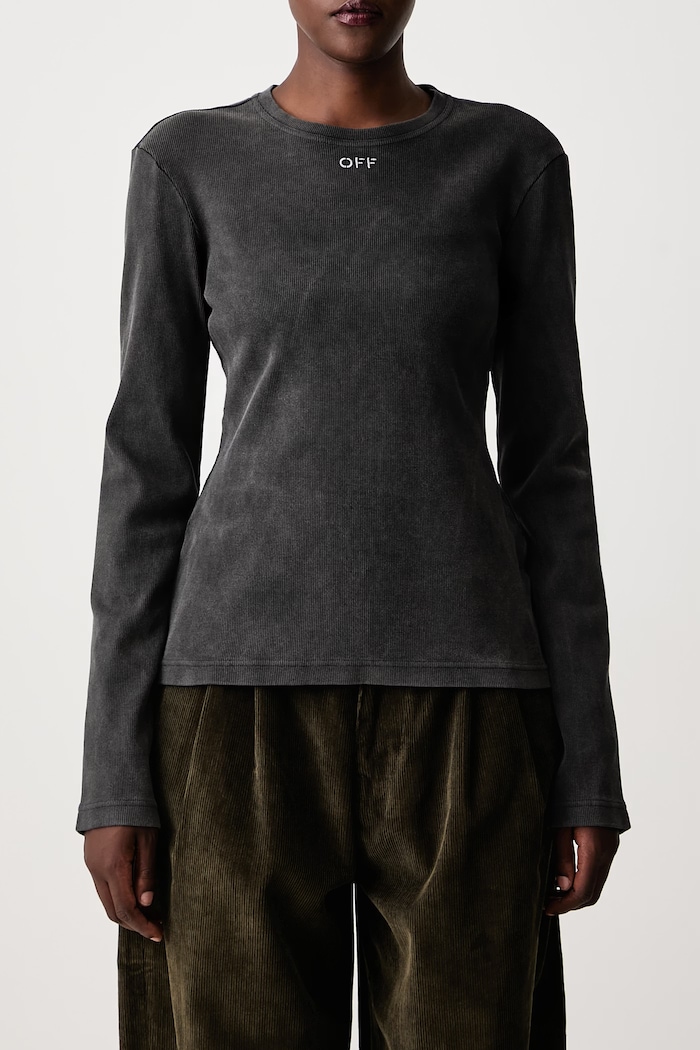 Off-White longsleeve Women's with cotton Off Stamp Rib — photo 5