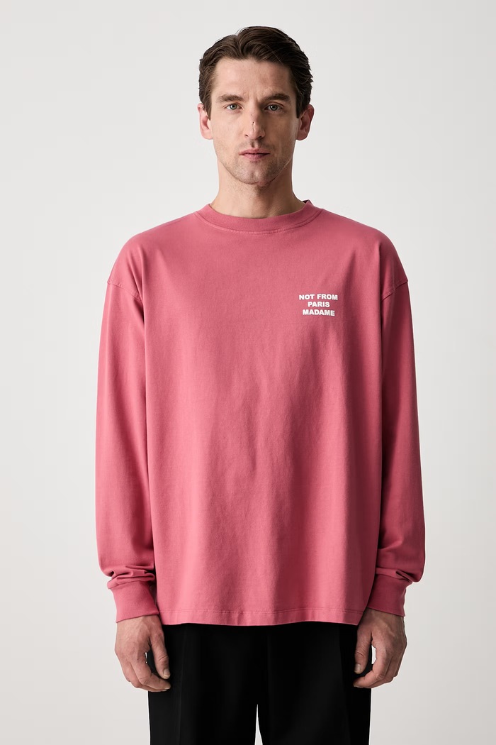 Drôle de Monsieur Slogan longsleeve Men's cotton