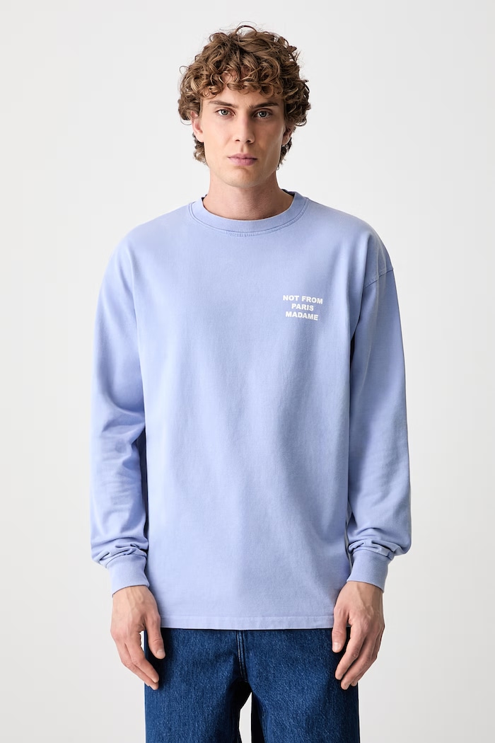 Drôle de Monsieur Slogan longsleeve Men's cotton — photo 3