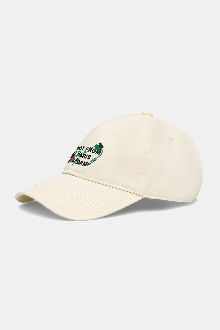Drôle de Monsieur Vine Embroidered Slogan cap with a visor cotton men's