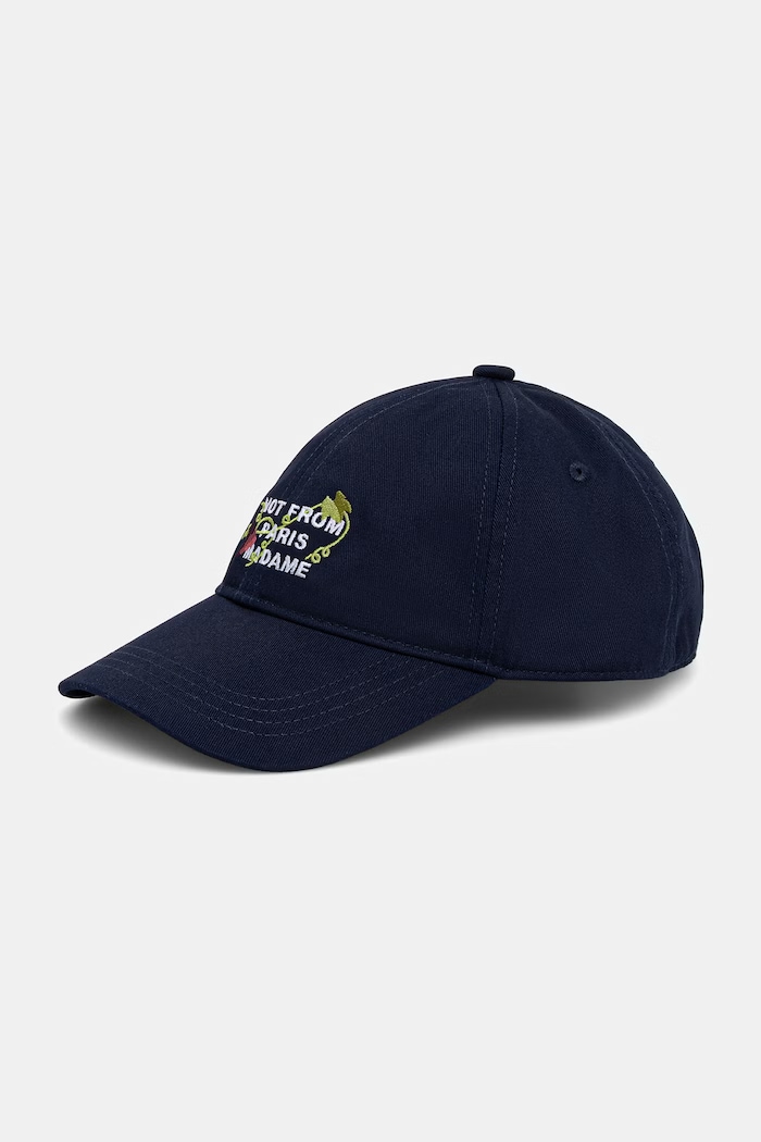 Drôle de Monsieur Vine Embroidered Slogan cap with a visor cotton men's