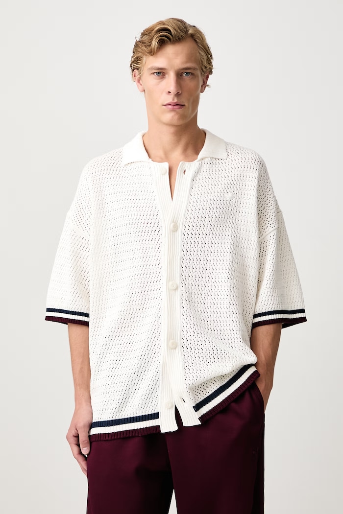 adidas Originals Crochet shirt cotton Men's