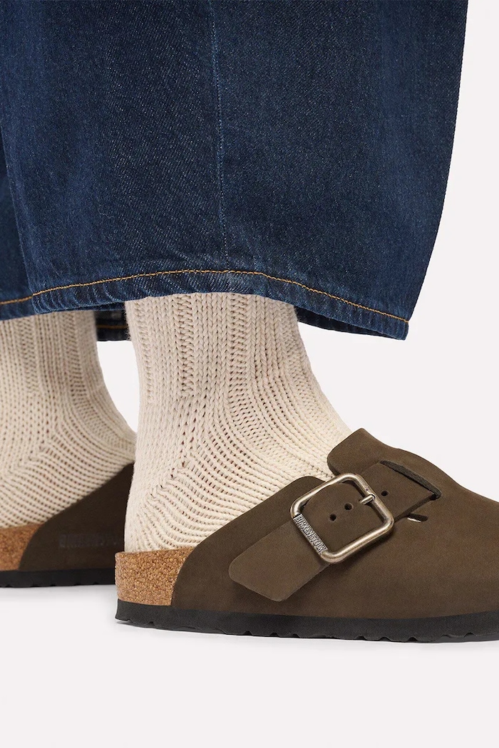 Birkenstock Boston WB LENB slides mules Women's nubuck — photo 6