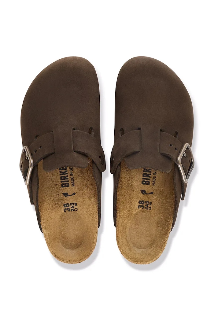 Birkenstock Boston WB LENB slides mules Women's nubuck — photo 5