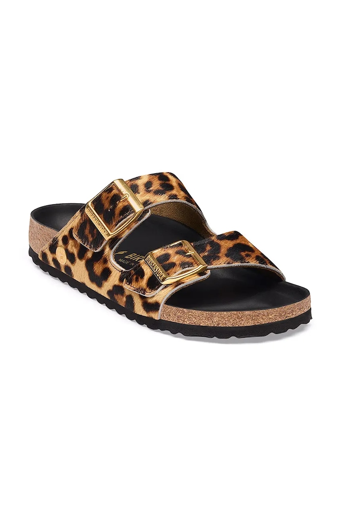 Birkenstock Arizona FUR Leo Natural HEX slides flat heeled Women's leather — photo 2