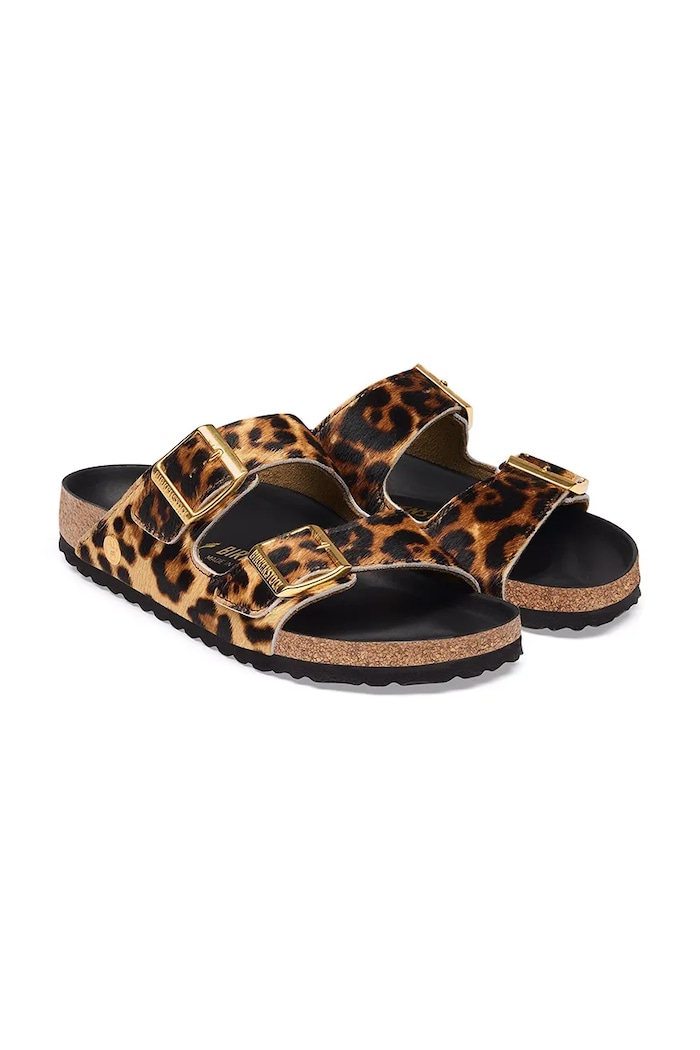 Birkenstock Arizona FUR Leo Natural HEX slides flat heeled Women's leather — photo 3