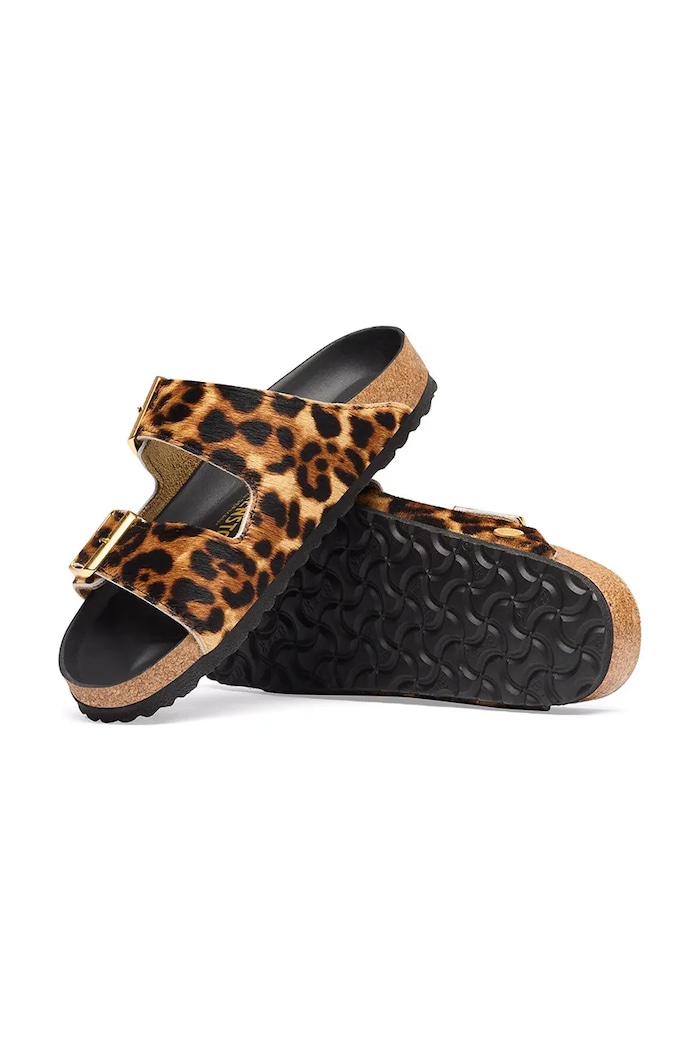 Birkenstock Arizona FUR Leo Natural HEX slides flat heeled Women's leather — photo 4