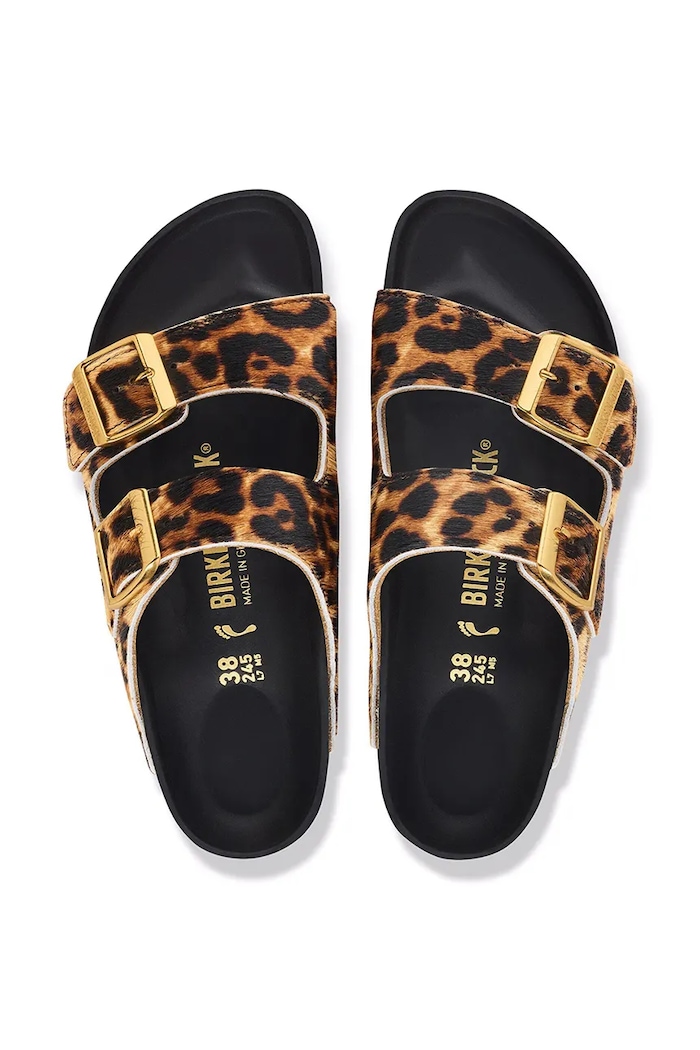 Birkenstock Arizona FUR Leo Natural HEX slides flat heeled Women's leather — photo 5