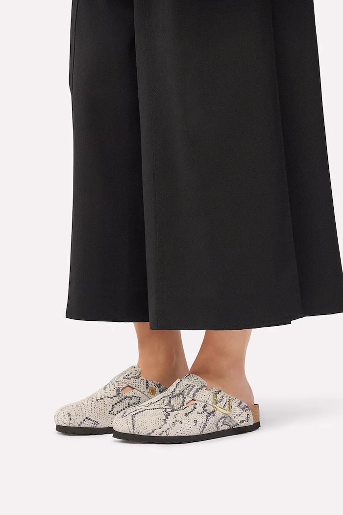 Birkenstock Boston Rivet Logo Suede Leather Snake Flip-flops mules Women's — photo 6