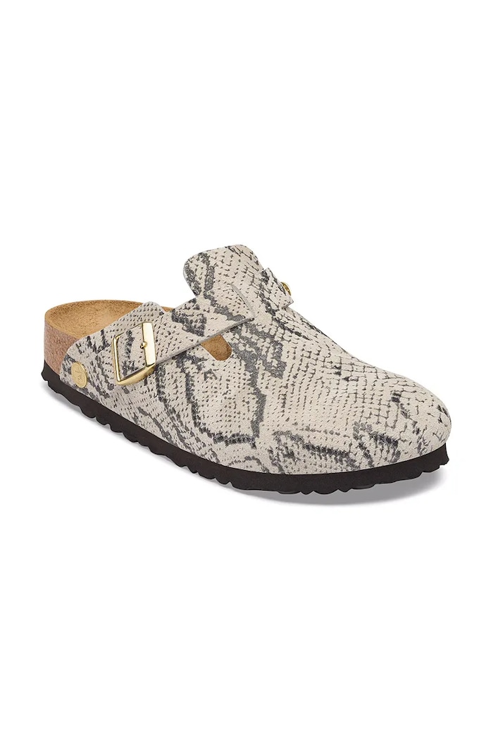 Birkenstock Boston Rivet Logo Suede Leather Snake Flip-flops mules Women's — photo 2