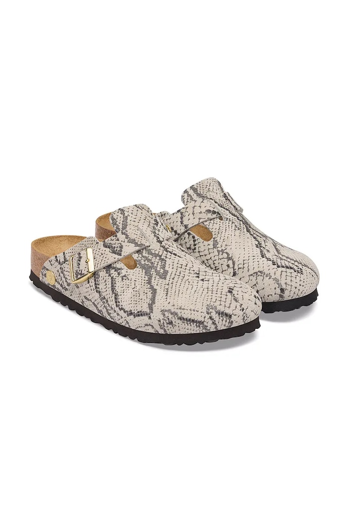 Birkenstock Boston Rivet Logo Suede Leather Snake Flip-flops mules Women's — photo 3