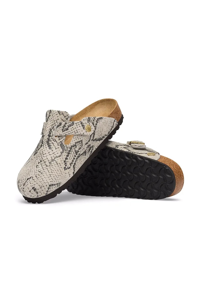 Birkenstock Boston Rivet Logo Suede Leather Snake Flip-flops mules Women's — photo 4