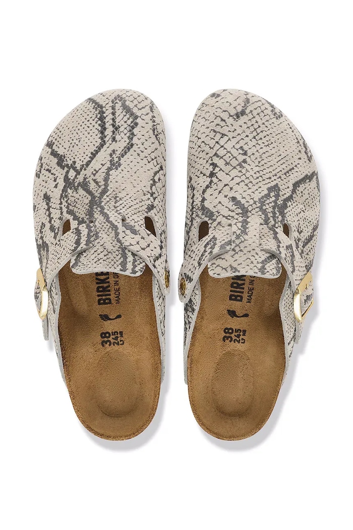 Birkenstock Boston Rivet Logo Suede Leather Snake Flip-flops mules Women's — photo 5