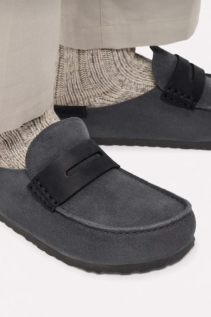 Birkenstock Naples Wrapped double stitch Mixed Leather slides mules suede — photo 7
