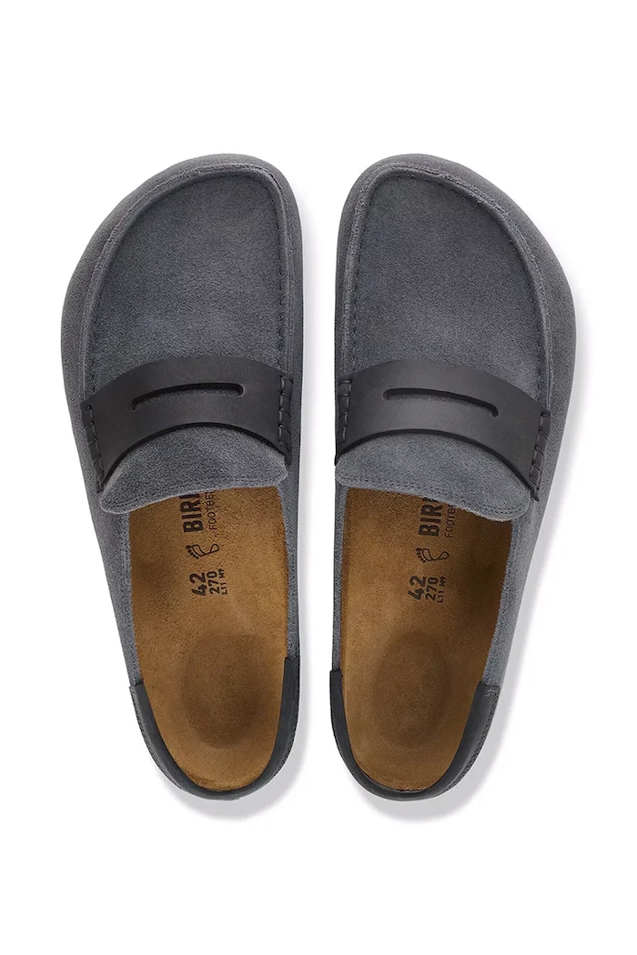 Birkenstock Naples Wrapped double stitch Mixed Leather slides mules suede — photo 5