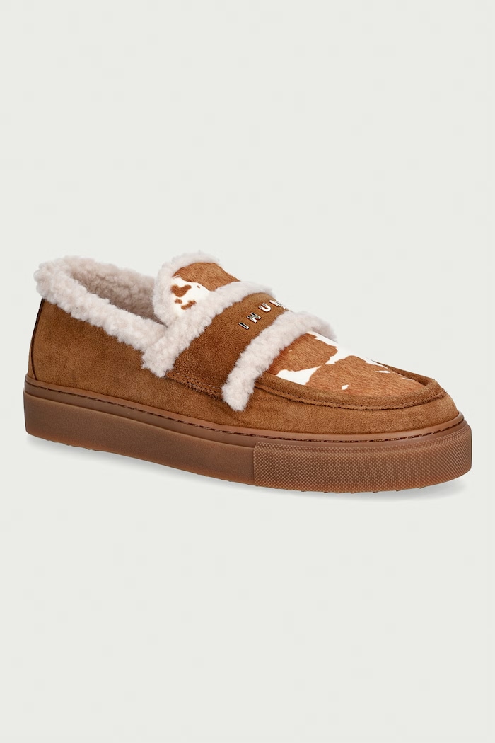 Inuikii Shearling Print moccasins Women's leather