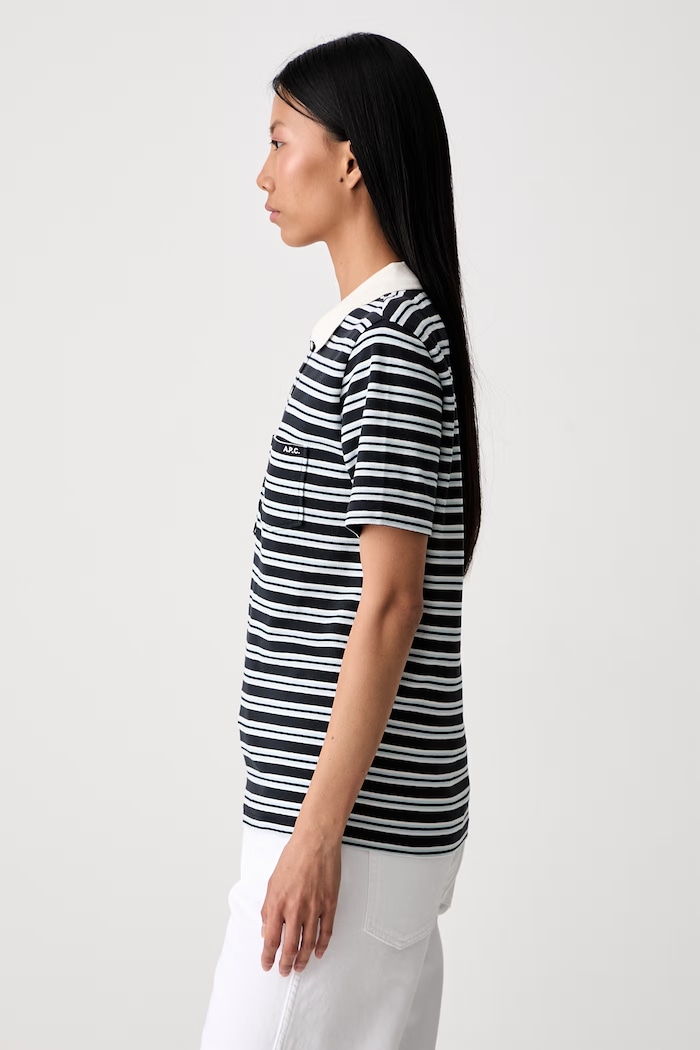A.P.C. courtes rayee GOTS polo shirt cotton Women's — photo 4